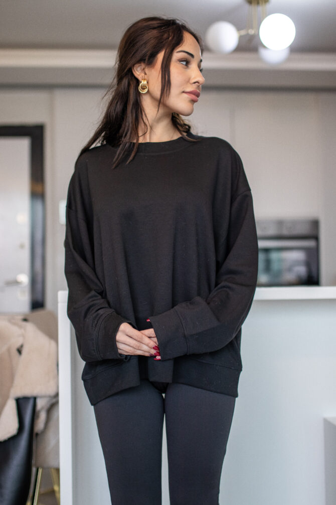 siyah sweatshirt - Görsel 3